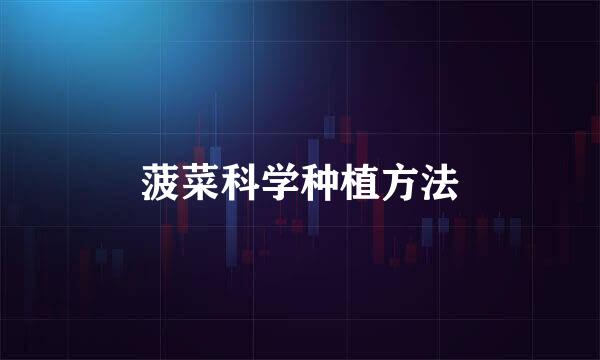 菠菜科学种植方法