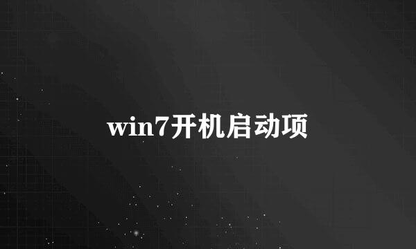 win7开机启动项
