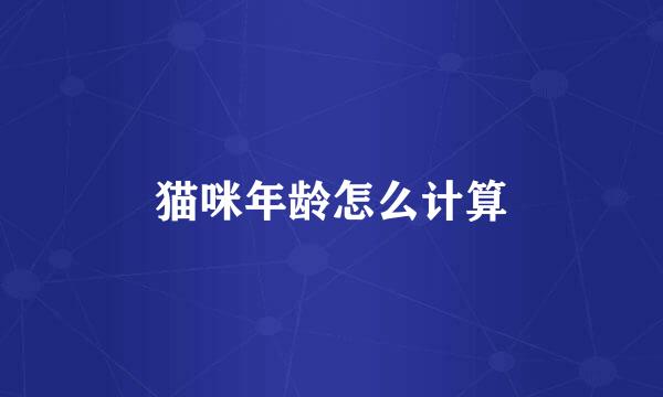 猫咪年龄怎么计算