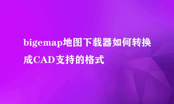 bigemap地图下载器如何转换成CAD支持的格式