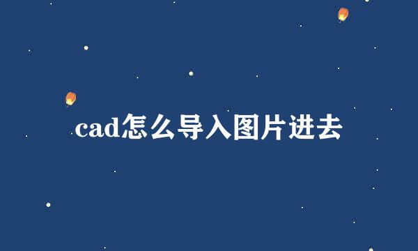 cad怎么导入图片进去