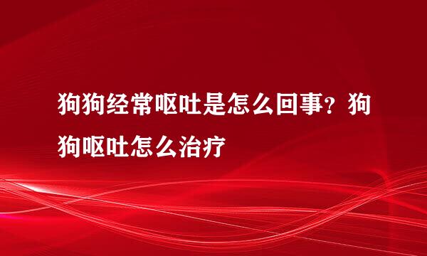 狗狗经常呕吐是怎么回事？狗狗呕吐怎么治疗