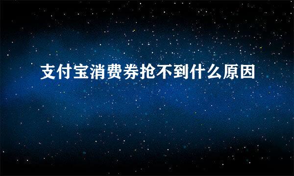 支付宝消费券抢不到什么原因