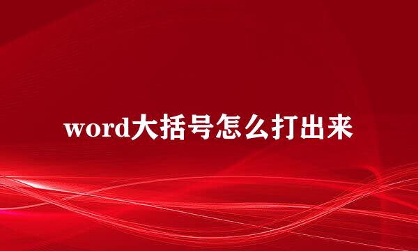 word大括号怎么打出来