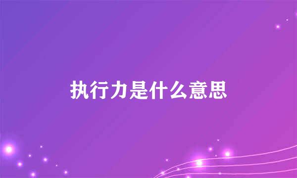 执行力是什么意思