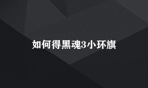 如何得黑魂3小环旗