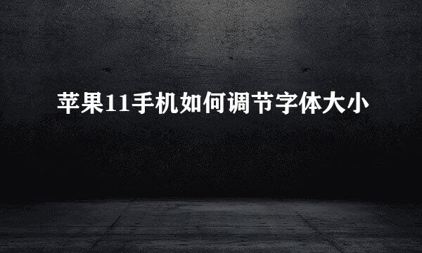 苹果11手机如何调节字体大小