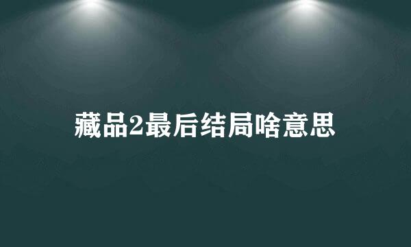 藏品2最后结局啥意思