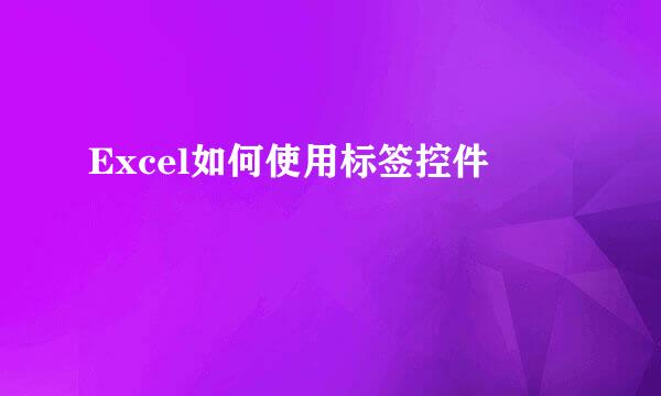 Excel如何使用标签控件