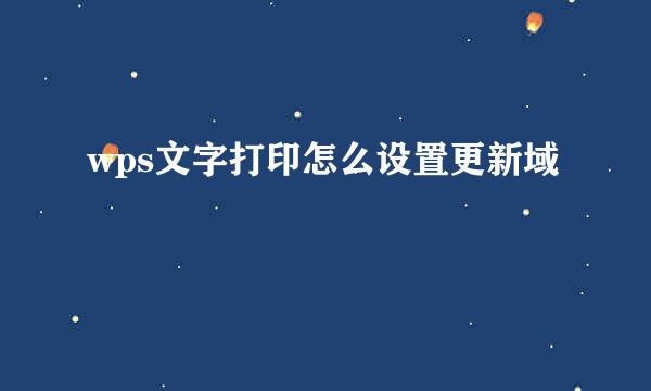 wps文字打印怎么设置更新域