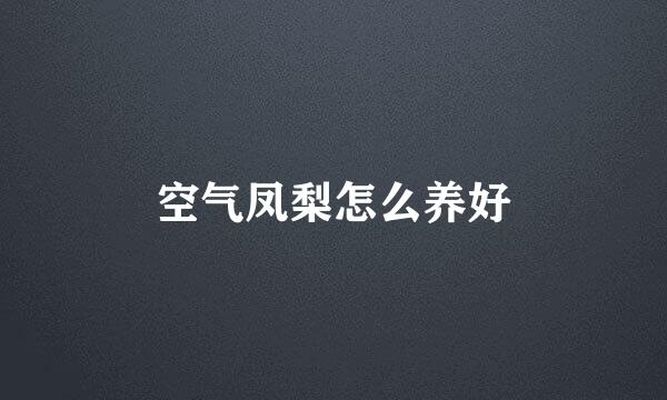 空气凤梨怎么养好