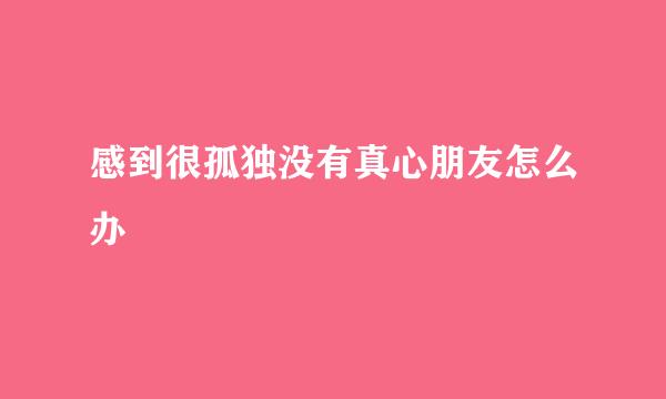 感到很孤独没有真心朋友怎么办