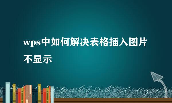 wps中如何解决表格插入图片不显示