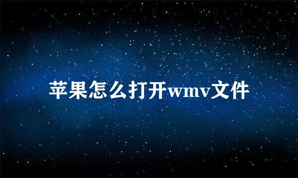 苹果怎么打开wmv文件