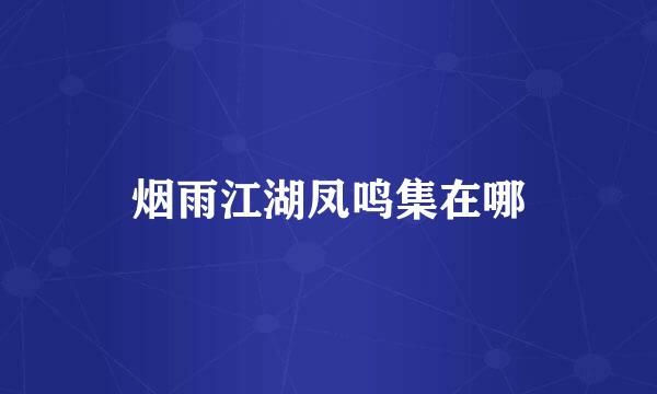 烟雨江湖凤鸣集在哪