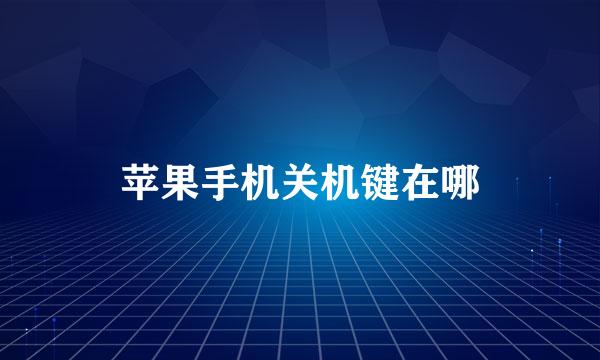 苹果手机关机键在哪