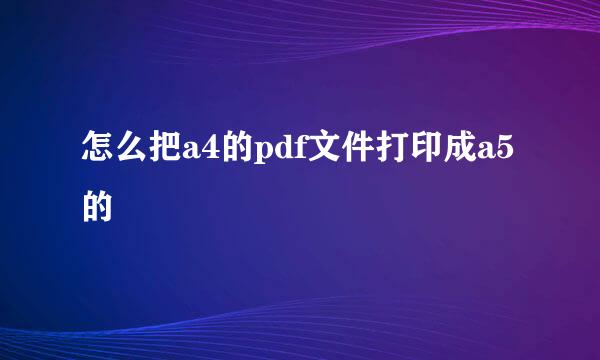 怎么把a4的pdf文件打印成a5的