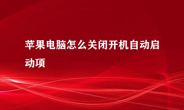 苹果电脑怎么关闭开机自动启动项