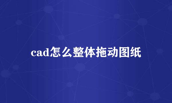 cad怎么整体拖动图纸
