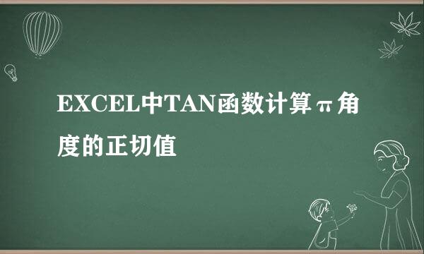EXCEL中TAN函数计算π角度的正切值