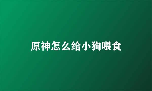 原神怎么给小狗喂食