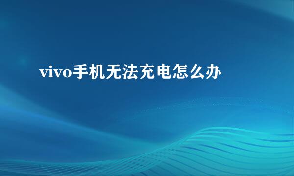 vivo手机无法充电怎么办