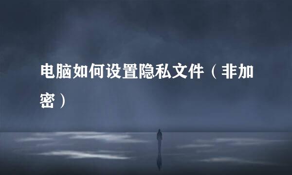 电脑如何设置隐私文件（非加密）