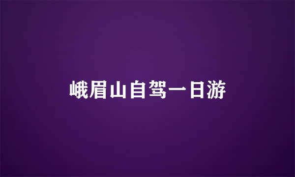峨眉山自驾一日游