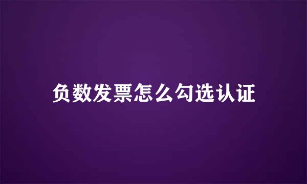 负数发票怎么勾选认证