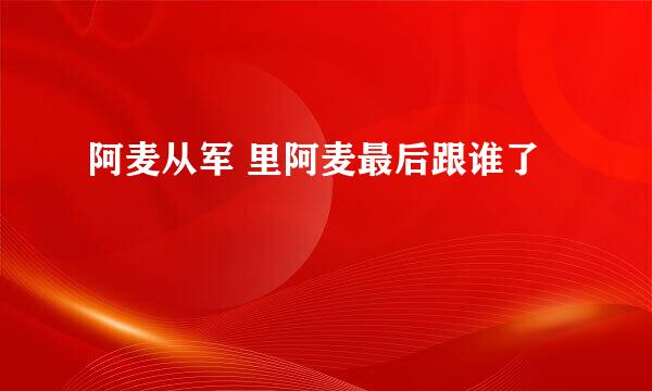 阿麦从军 里阿麦最后跟谁了