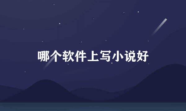 哪个软件上写小说好