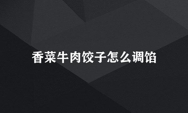 香菜牛肉饺子怎么调馅