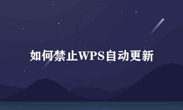 如何禁止WPS自动更新