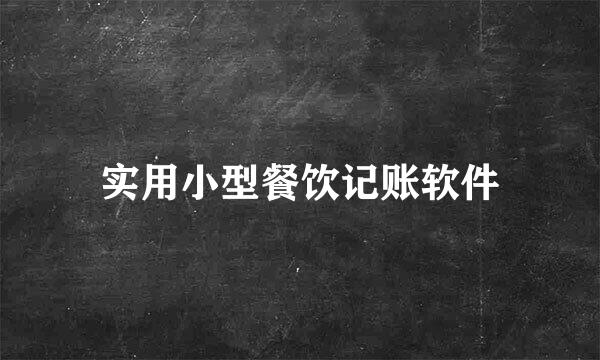 实用小型餐饮记账软件