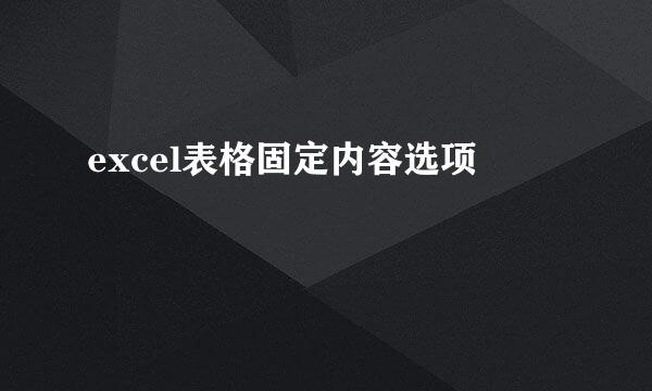 excel表格固定内容选项
