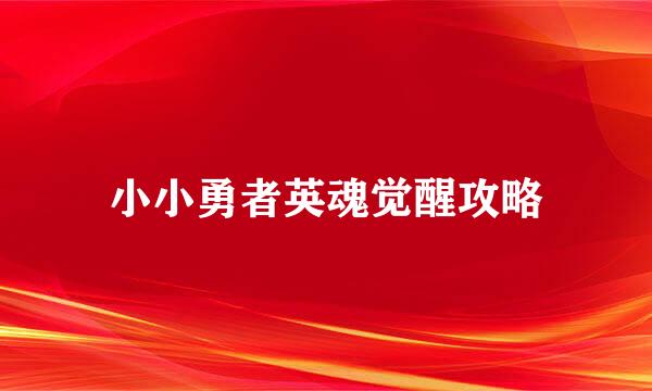 小小勇者英魂觉醒攻略
