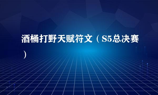 酒桶打野天赋符文（S5总决赛）