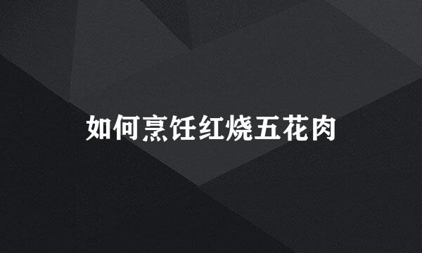 如何烹饪红烧五花肉
