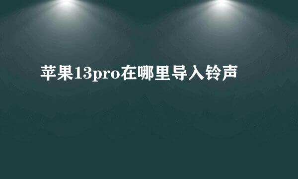 苹果13pro在哪里导入铃声