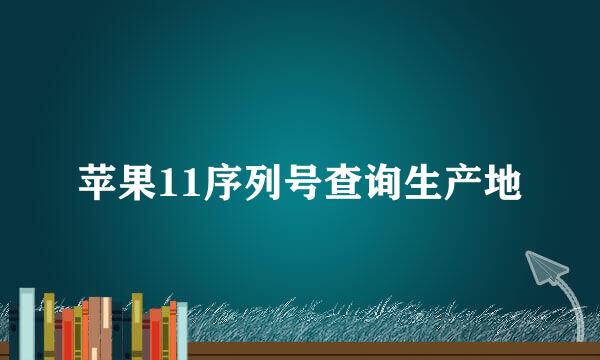 苹果11序列号查询生产地