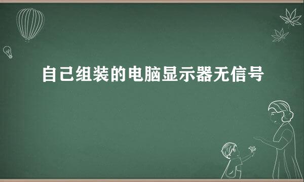 自己组装的电脑显示器无信号