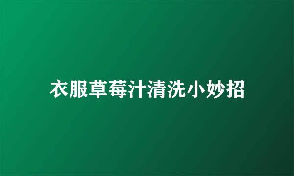 衣服草莓汁清洗小妙招
