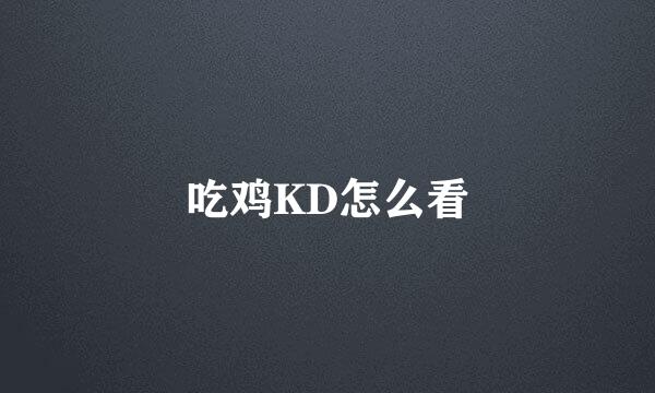 吃鸡KD怎么看