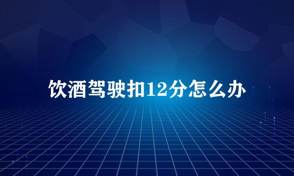 饮酒驾驶扣12分怎么办