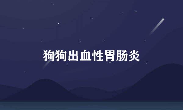 狗狗出血性胃肠炎