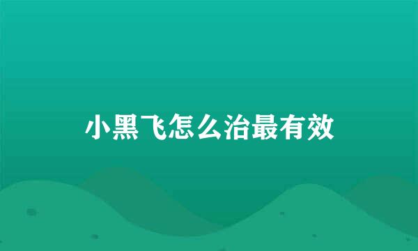 小黑飞怎么治最有效