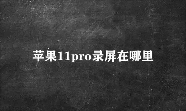 苹果11pro录屏在哪里
