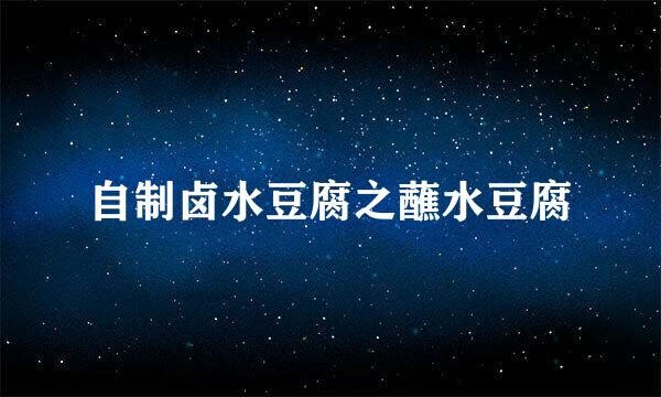 自制卤水豆腐之蘸水豆腐