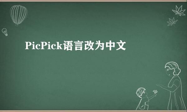 PicPick语言改为中文