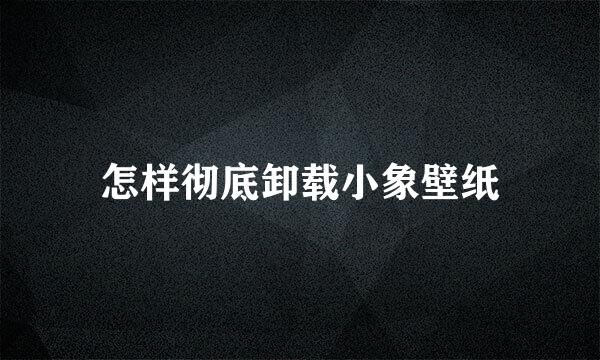 怎样彻底卸载小象壁纸